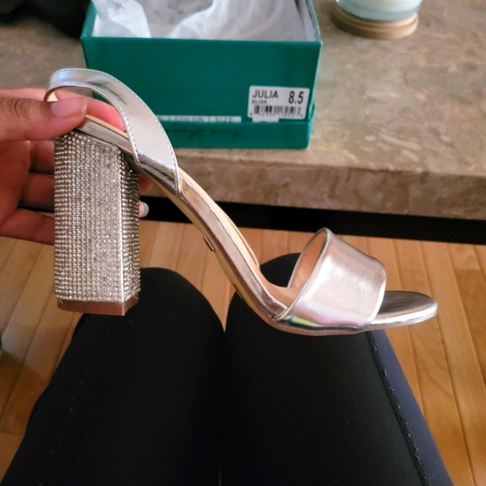 Silver high heels